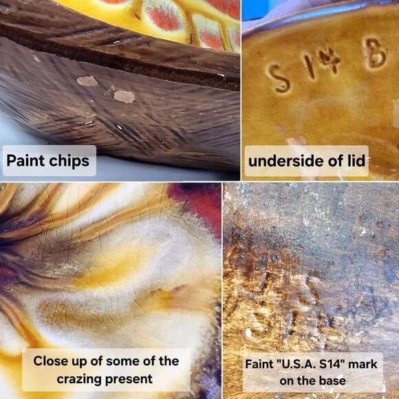 Retro California Pottery MCM Atomic Drip Glaze Covered Dish Bowl with Lid 60s 70 - Picture 10 of 10